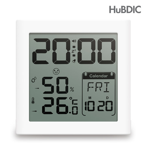 [휴비딕 공식] 디지털 시계 온습도계 HT-5 달력